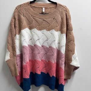 Knit Poncho Like Dolman Sweater - One size fits most